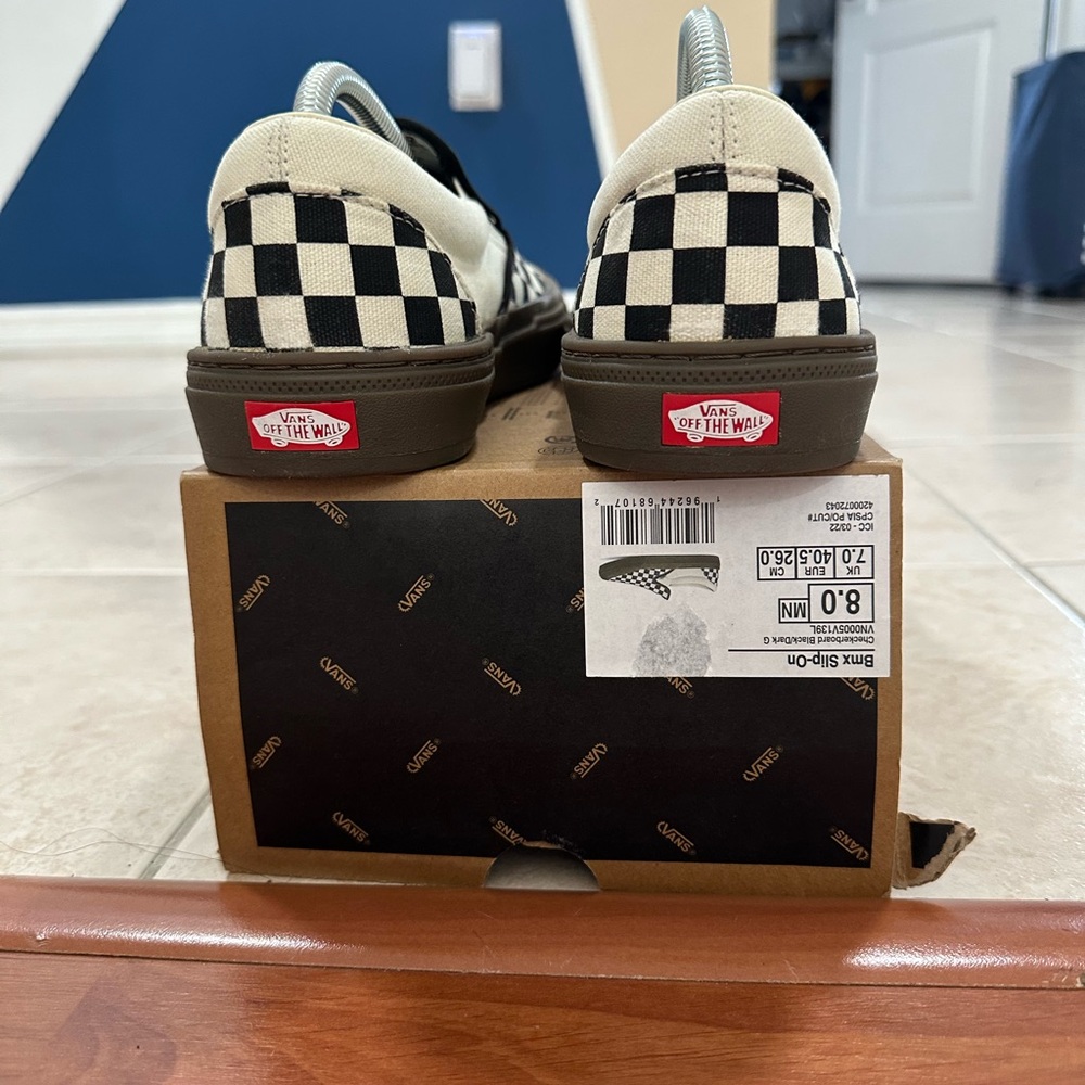 Vans Checkerboard BMX Slip-On Shoe - Black/Dark Gum 13 & 8 - Picture 4 of 7